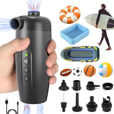 20psi Electric Air Pump, Electric Inflator with 7 Nozzles and Adapter, 2-in-1 Quick Inflator/Deflator for Inflatable Boats/Kayaks