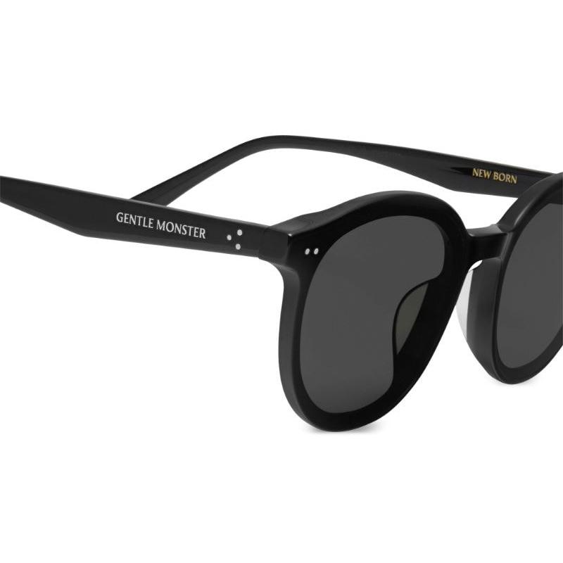 Gentle Monster Logo Engraved Rectangular Sunglasses Unisex sunglasses Black NEWBORN-01