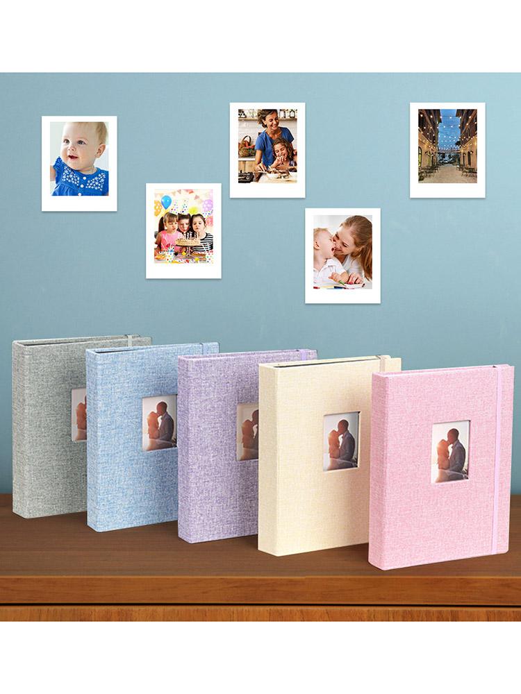 3-inch Picture Storage Photocard Holder Cotton Hemp 208 Pockets Mini Instant Picture Album Waterproof for Photo Business Card