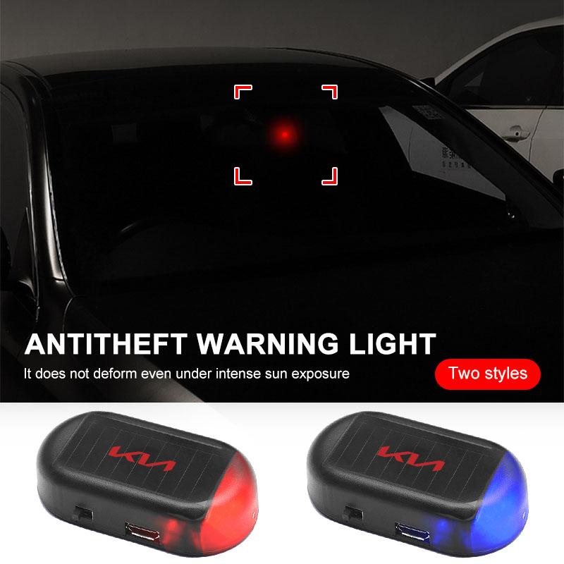 Sticker Car Solar Powered Wireless Anti-Theft Caution Lamp LED Flashing Light For KIA sportage rio ceed 2022 JD Soul Sorento Optima K5