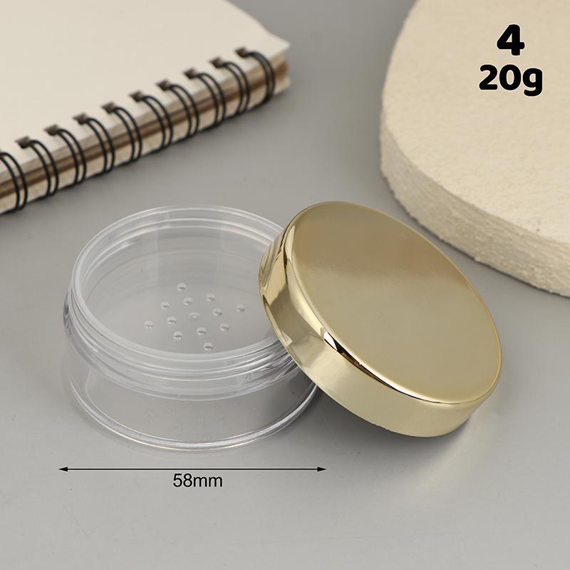 Empty Plastic Loose Powder Jar with Rotating Sifter 5/10/20/30g Cosmetic Makeup Filling Container with Twist Lid