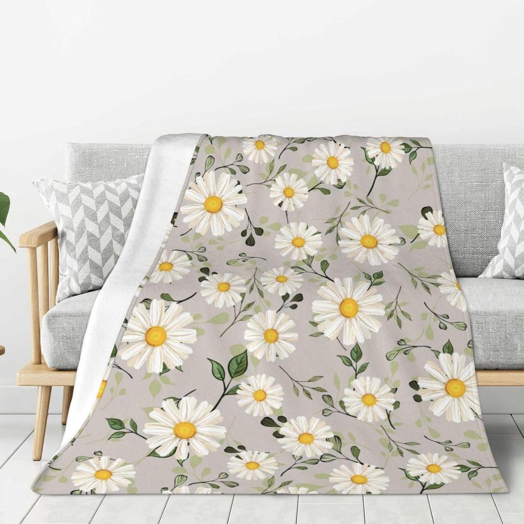 Cute Cartoon Duck Throw Blanket for Bed Sofa Couch Soft Cozy Fleece Lightweight Yellow Ducks x Inches
