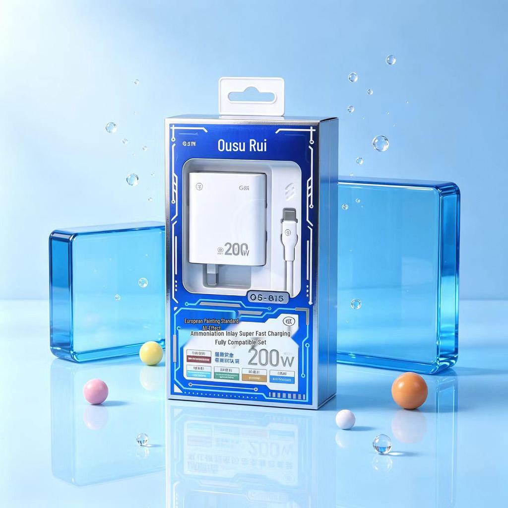 200W High-End Fast Charger, 3C Certified, Compatible with Apple, Huawei, Xiaomi, OPVI