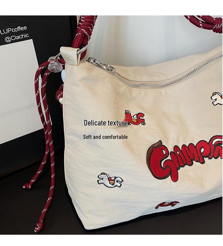 Spring Eco-friendly Japanese Embroidery Women's Versatile Shoulder & Crossbody Tote Bag