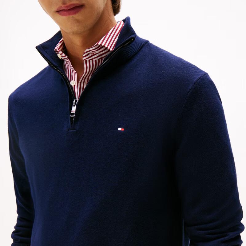 Tommy Hilfiger Men's Cotton Cashmere Blend Half-Zip Pullover Sweater