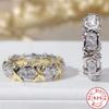 Luxury  Sterling  Ring Interlaced With Aaa Zircon Crystal Ring For A Woman'S Engagement Jewelry Gift  2 Color Choices