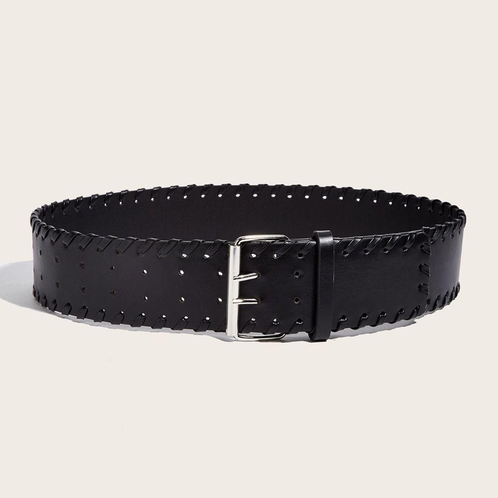 Harajuku Wide Woven Belt Y2K Slimming Belt Fashion Trouser Dress Belts  For Women