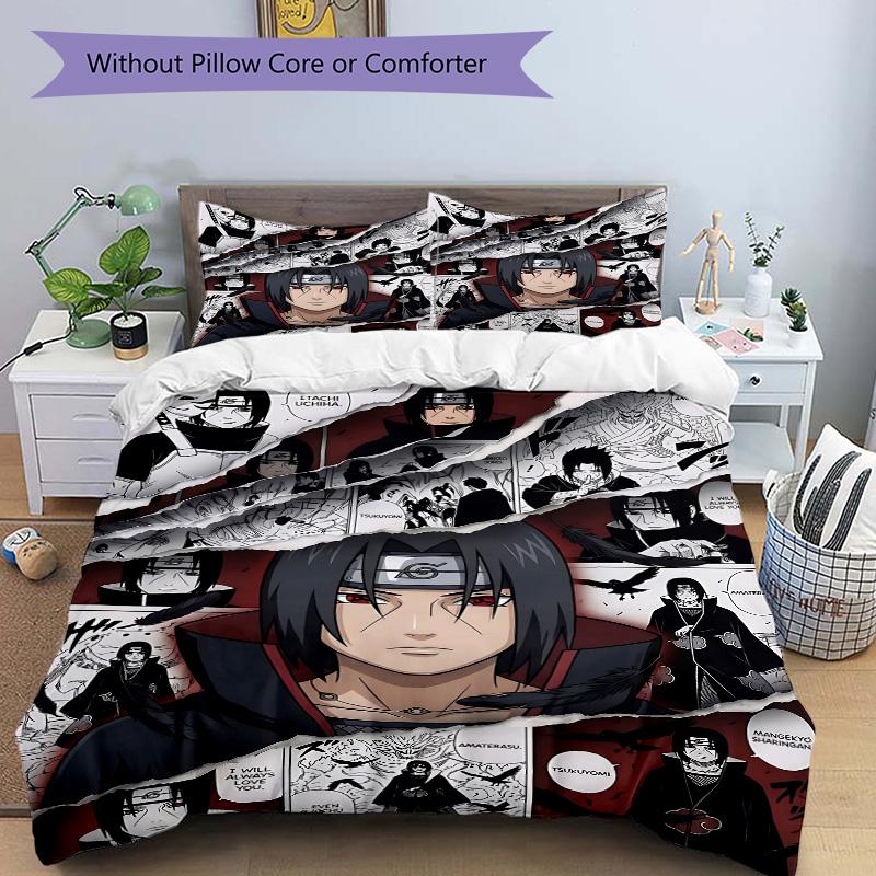 Naruto Vs Itachi Clash Shadows Print 3Pcs Bedding Setduvet Cover With 2 Bedropillowcase Home Birthday Gift