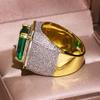 Emerald Zircon Jewelry Ring - Fashionable Unisex European-American Design