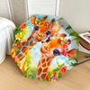1pc Giraffe Floral Garden Umbrella with Plastic Handle,Suitable for All Seasons Home Travel Outdoor UmbrellaDD308