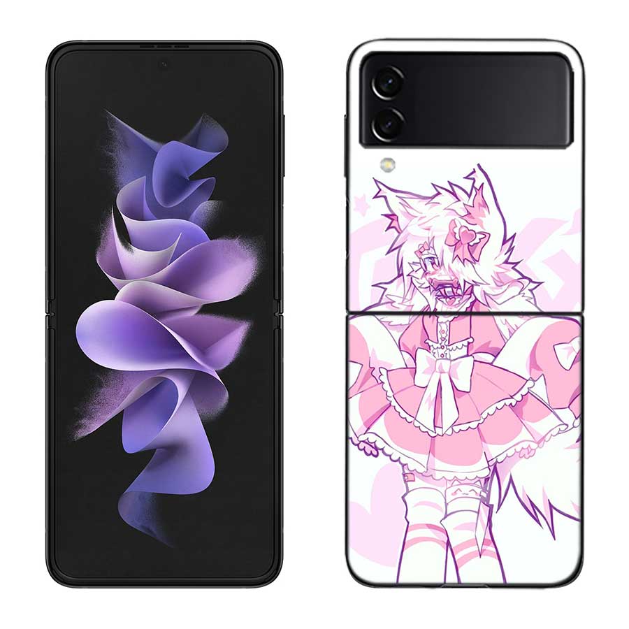 Boykisser Phone Case For Samsung Z Flip 7 6 5G Galaxy Z Flip 5 4 3 Black Hard Cell Cover Luxury PC Shell Coque