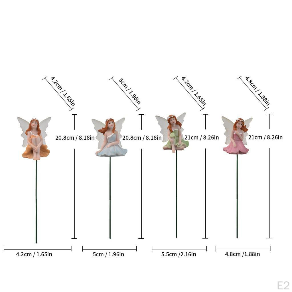 4 Pieces Fairy Accessories Decor Mini Figurines Miniatures Fairies Figure for Yard Courtyard