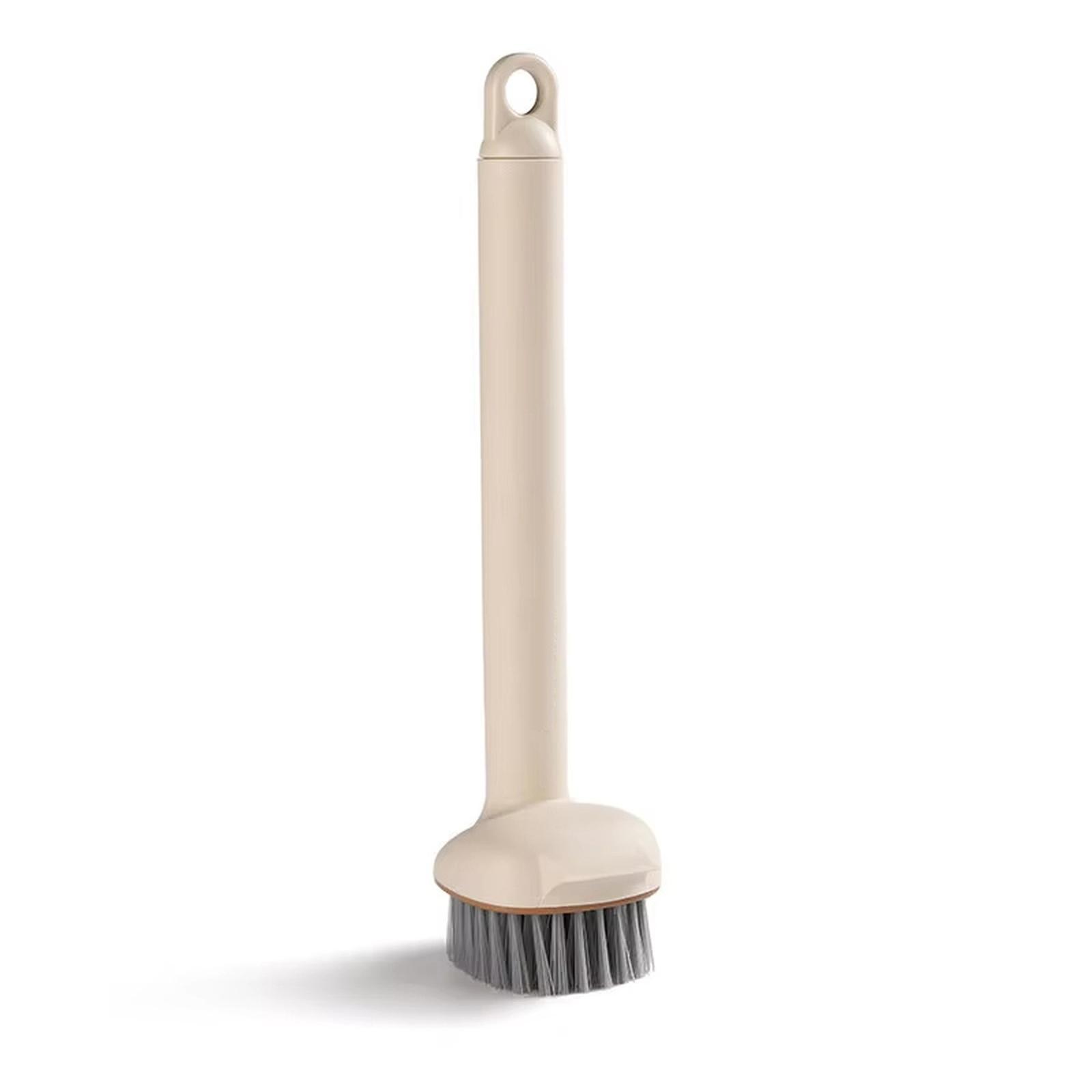 

2-in-1 Rotating Pot Brush Long Handle Pan Scraper Cleaner one size жовтий