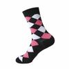 Hundreds Fashion Business Men 100% Cotton Happy Lattice Socks Unisex Boys Combed Hip Hop Street Skateboard Funny High Sox Set