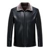 Lederjacke Herren Herbst und Winter Pelz All-in-One Herren Kurzarmjacke warm plus Samt Herren Lederjacke mittleren Alters