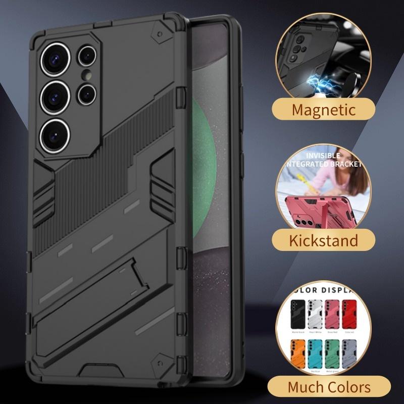 Für Samsung Galaxy S25 S 25 Ultra 5G Hülle Auto Magnethalter Rüstung Rückseite für Samsung S25 Plus S25Plus S25+ Kickstand Hüllen