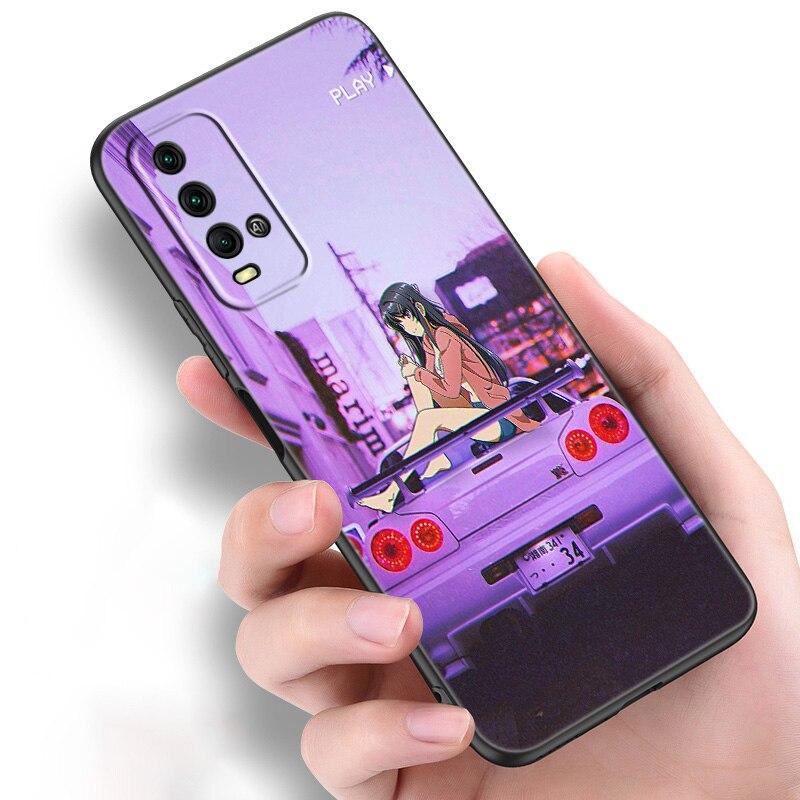Japan Anime Sports Car Silicone Phone Case For Xiaomi Redmi Note 11 10 9 8 Pro 11T 10T 10S 9S 8T 9 9A 9C 9T Black Soft Cover