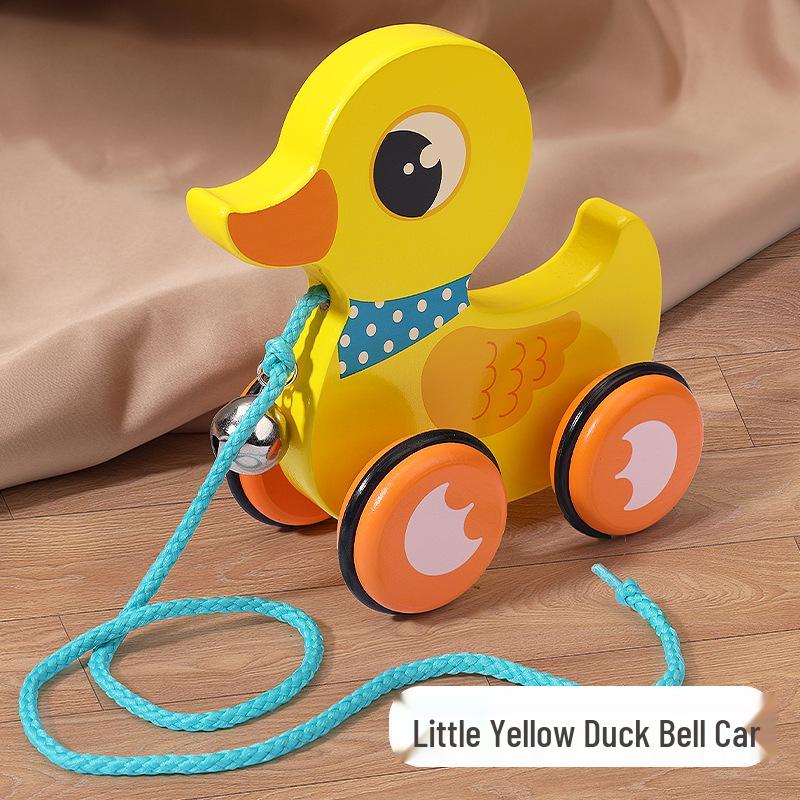Wooden Pull-Along Cartoon Animal Walker for Toddlers