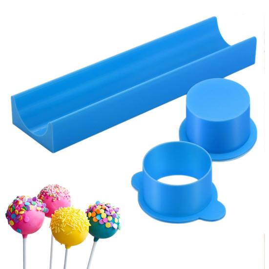 Cake Pop Mold with 9-Inch Tray Easy Press Push Cake Stick Mold 3D Printed Cutter Baking Molds for Home Professional Use