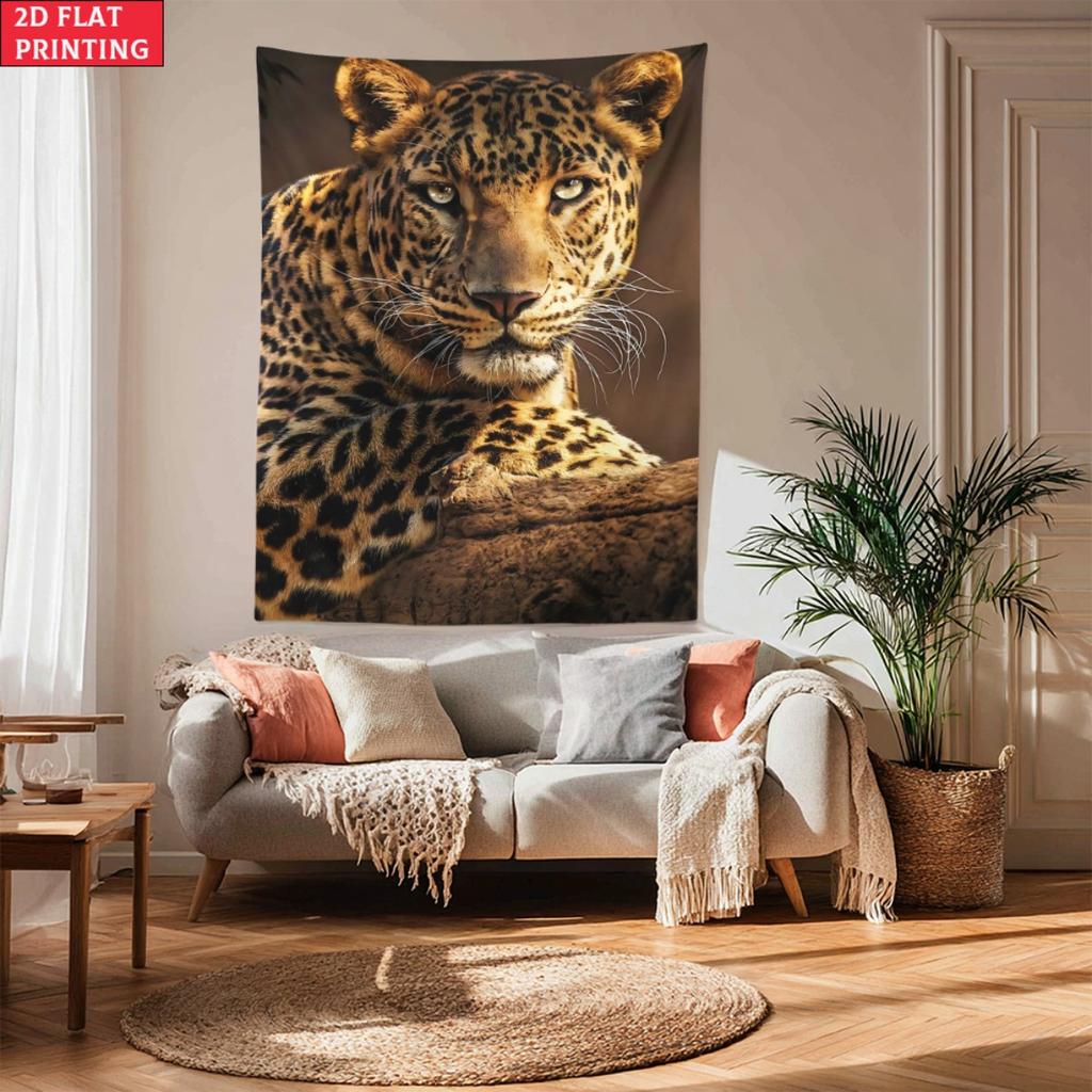 Leopard Wall Tapestry Animal Print Home Decor Living Room Art Wall Hanging Wild Animal Artwork Nature Photography Interiordesign