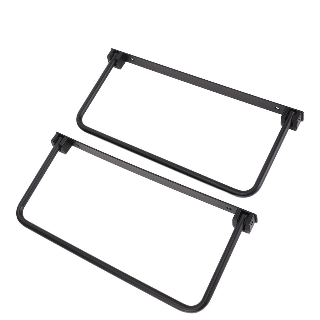2 Set Foldable RV Shoe Rack Aluminium Alloy Space Saving Wall Mounted Shoe Organizer Shelf for Hotel Living Room Black