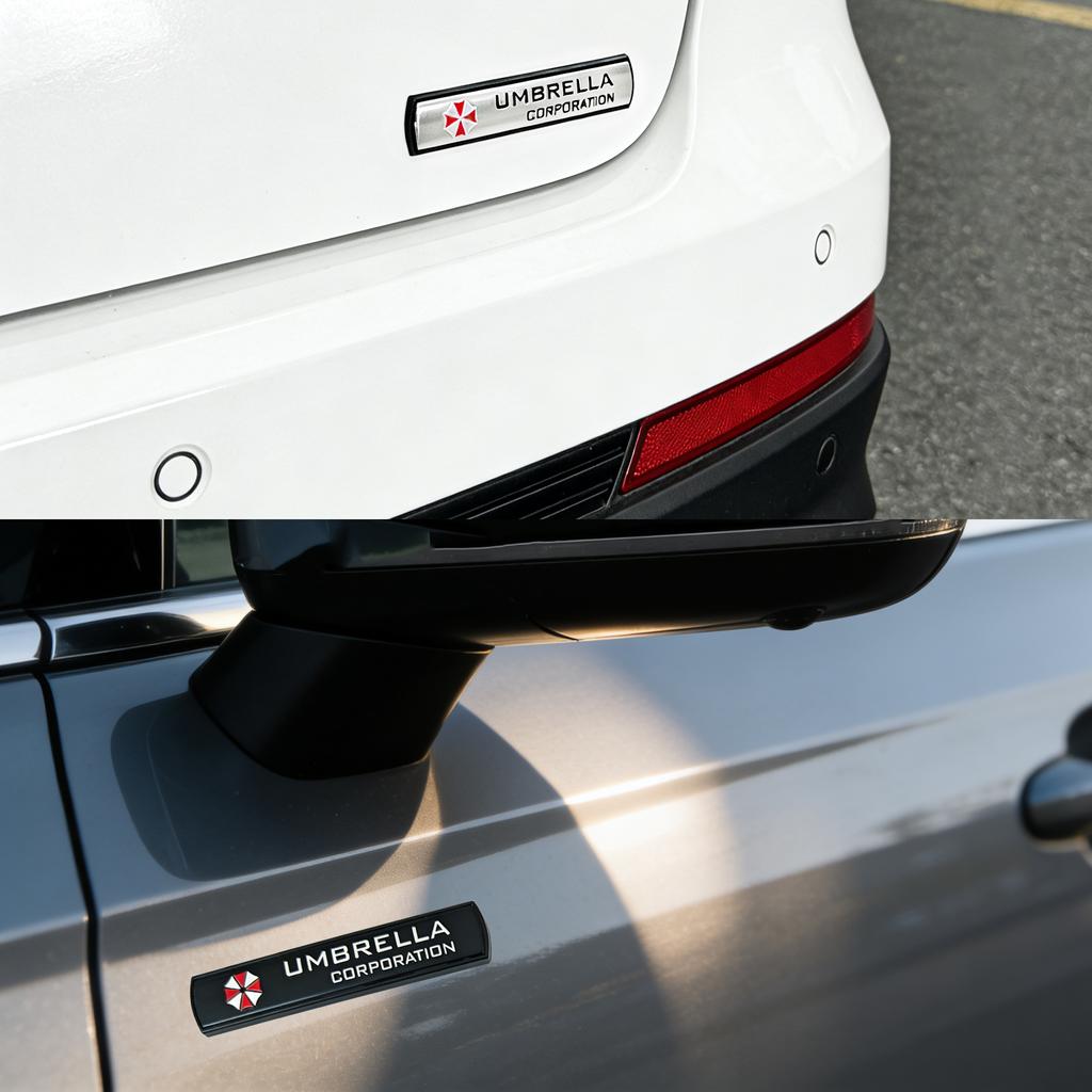 3D Metal Umbrella Corporation Car Stickers Decals Emblem Badge Auto Accessories Styling Decorations