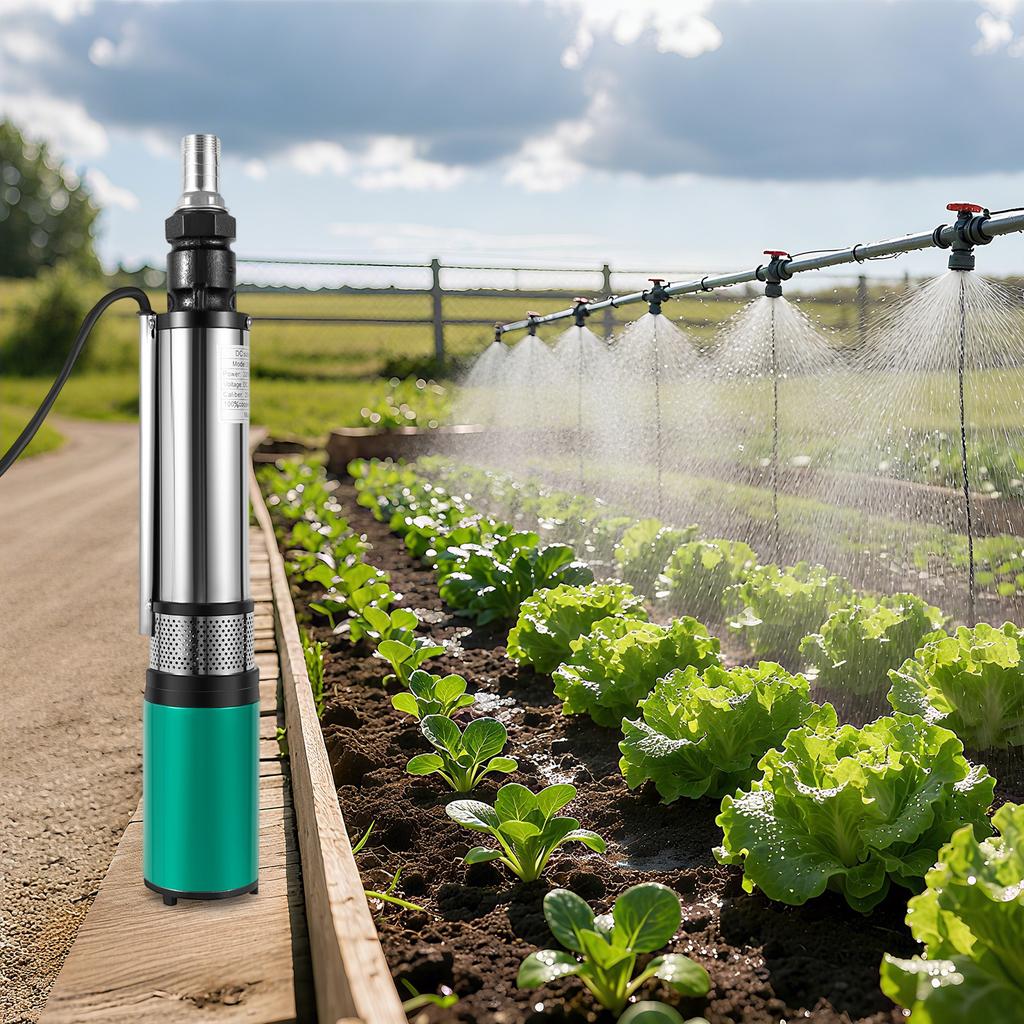 High Power 320W 24V DC Solar Powered Submersible Well Water Pump 5000r/min,25m Max Lift 5m³/h High Flow for Deep Well Irrigation