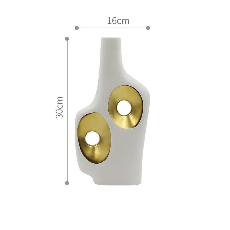 

Современные керамические изделия, легкая роскошь, расписанные вручную вазы для украшения дома, креативные гальванические украшения для гостиной