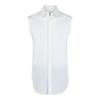 Raw Cut Sleeveless Tuxedo Shirt White