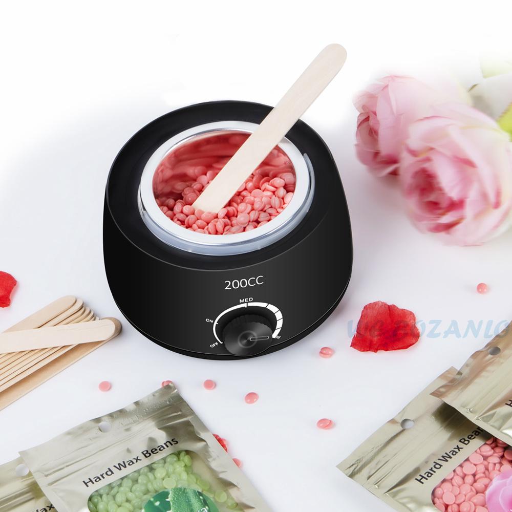200CC Wachserhitzer Wärmer Haarentfernungsmaschine für Hand, Fuß, Körper, SPA, Epilierer, Paraffinwachstopf + Wachsbohnen + Holzstäbchen