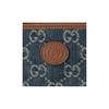 Gucci Logo GG Monogram Denim And Leather Zip Card Holder Women Card Holders Blue Brown 697717-2KQGT-8375