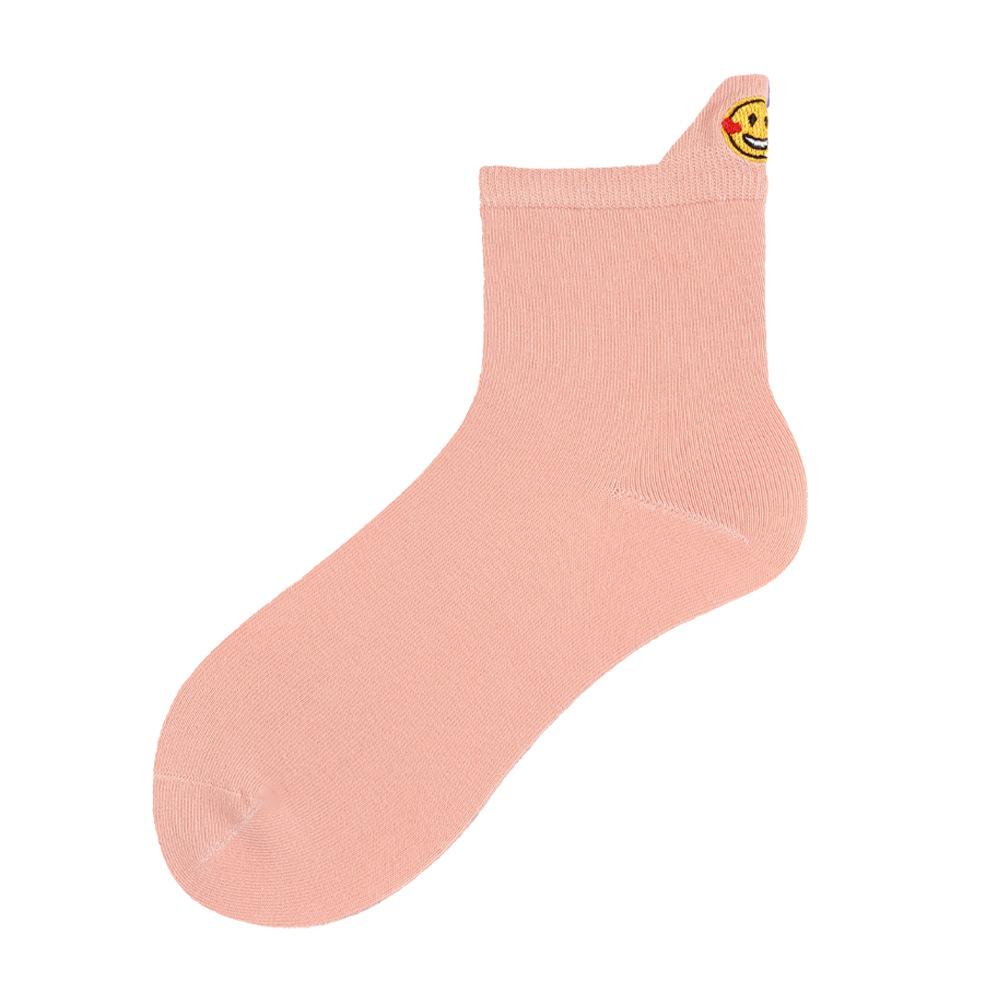 Socks Women's Autumn Lift Ear Mid-calf Socks Simple Embroidery Women's Socks Do Not Fall Off The Heel Anti-odour Sweat Boneless Socks