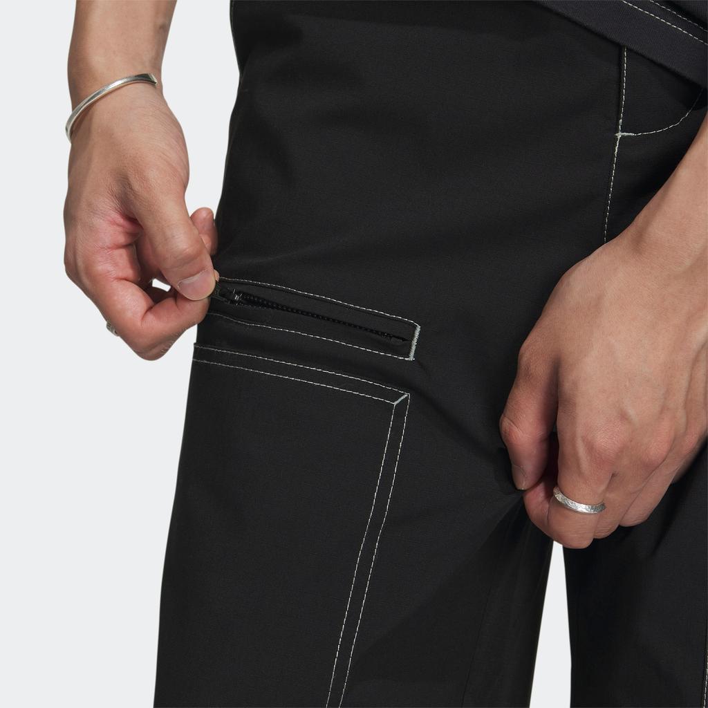 Adidas Originals Workwear Woven Trousers With Embroidered Logo And Multiple Pockets Men Bottoms Black HY7249