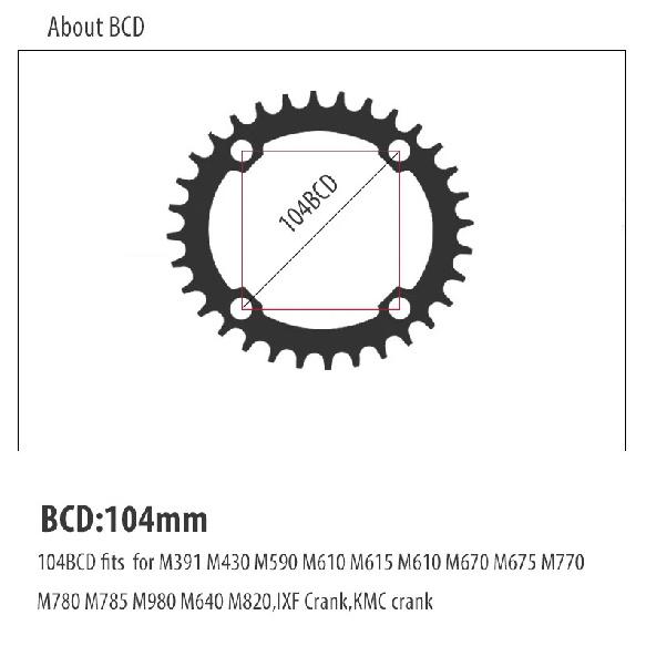 SNAIL Zębatka 104BCD Szosowa MTB Rower Górski Jednorzędowa Okrągła Narrow Wide Zębatka 32T 34T 36T 38T 40T 42T