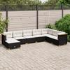 VidaXL Garden Lounge Set 8 Pcs with Cushions Black Wicker 3261953