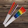 Regenbogen-Handkurbelfächer, faltbar, orientalischer Stil, Seidenstoff, Taschenhandfächer, Party, für Persönlichkeit, Tanzfächer, Geschenke