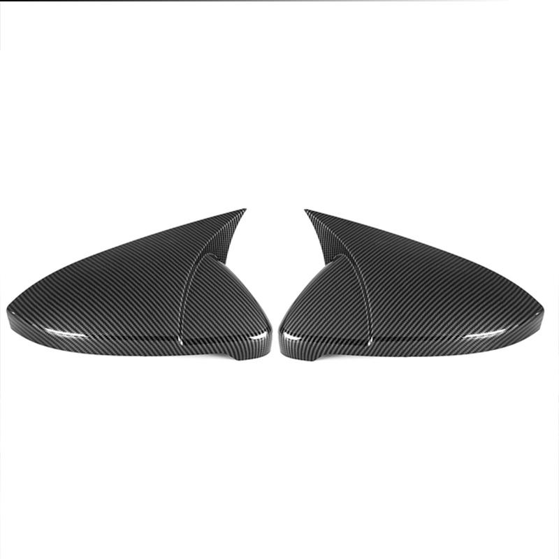 Claxon rimant Capac oglindă laterală Aripă Capace oglinzi retrovizoare Negru lucios Carbon potrivit pentru VW Golf MK6 GTI 2009 - 2013 Auto