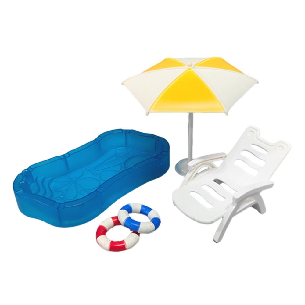 Multicolor Doll Swimming Pool Plastic Doll House Accessories Creative Dollhouse Pool Scene Toy