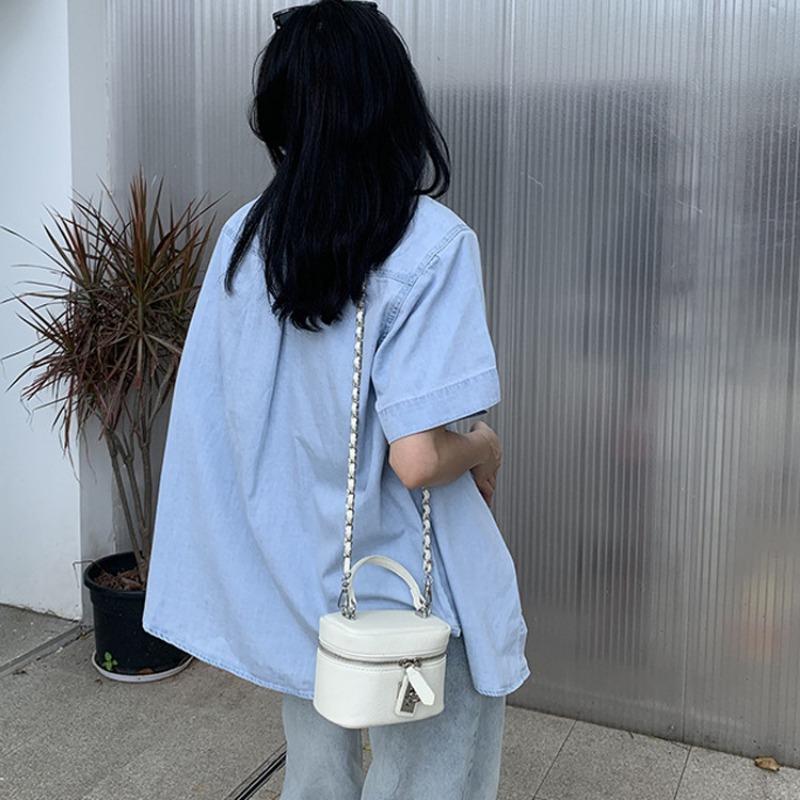 Premium new lock small bag women's fashion chain messenger bag portable shoulder bucket bag