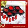 6-Color New Year Nail Art Set: Red, Gold & Silver Glitter Diamond Powders