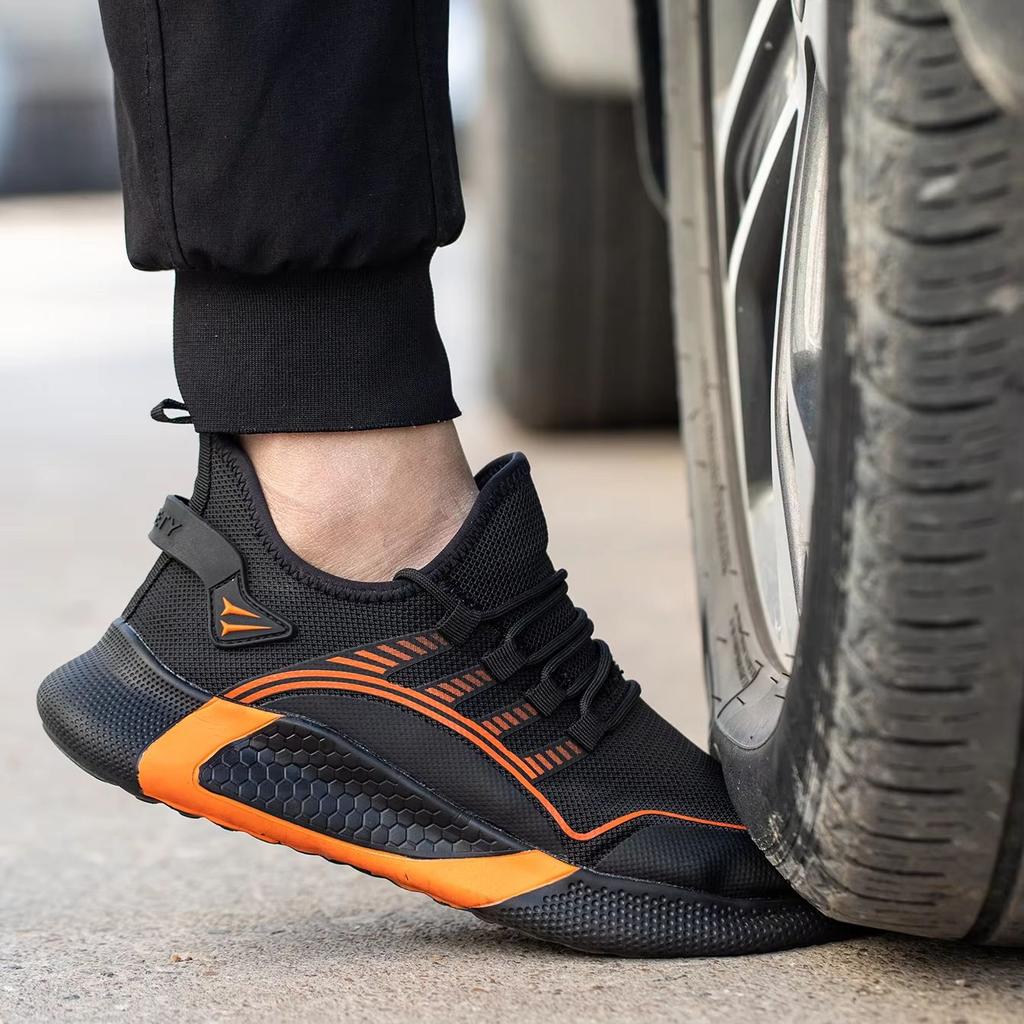 Breathable Lightweight Work Shoes For Men Comfortable Soft Safety Shoes European Standard Safety Shoes Sport Steel-Toed Shoes