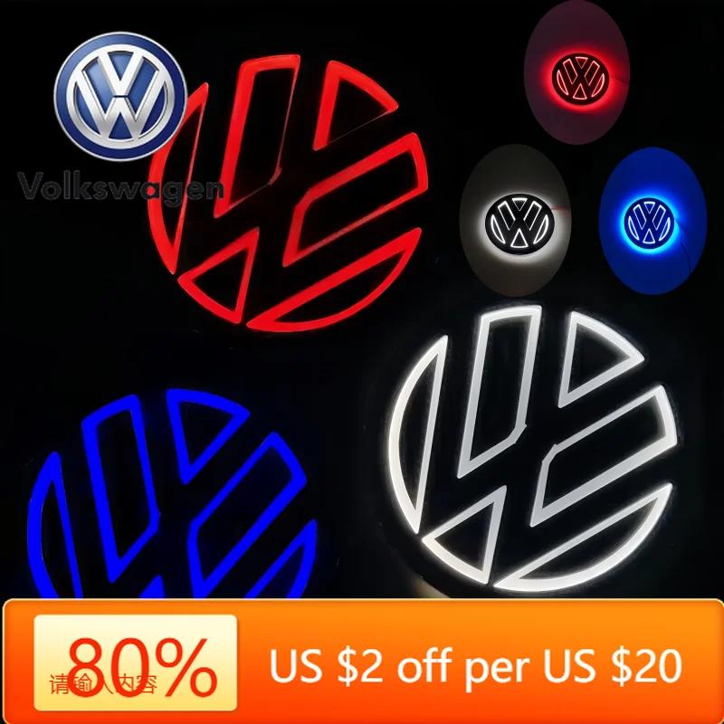 For VOLKSWAGEN VW 11cm 5D LED for Volkswagen VW logo lamp front grille logo+trunk logo applies to CC/ Golf/Passat/Jetta /Polo/ M