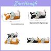 Meia de Corgi Husky de Desenho Animado Fofa Mordendo Miniatura de Resina Para Decoração de Casa e Festa