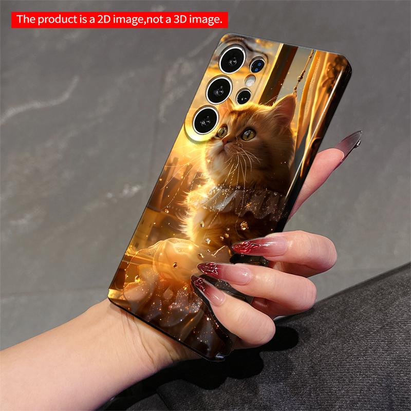 2DFlat Samsung phone case Golden Sunset Cat in Royal Dress Applicable to Galaxy S23 S24 S25ULTRA S26 A12 A14 A15 A16 A54 A55