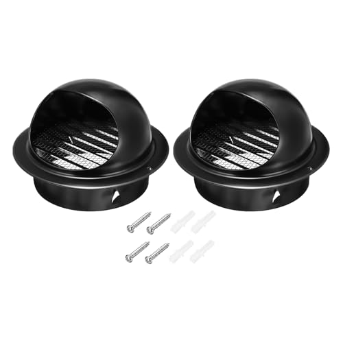 

PATIKIL 150mm Round Louver with Mesh, 201 Stainless Steel Air Vent Cover, Natural Ventilation, Home Renovation, Bathroom, Kitchen, Wall-Mounted, Black