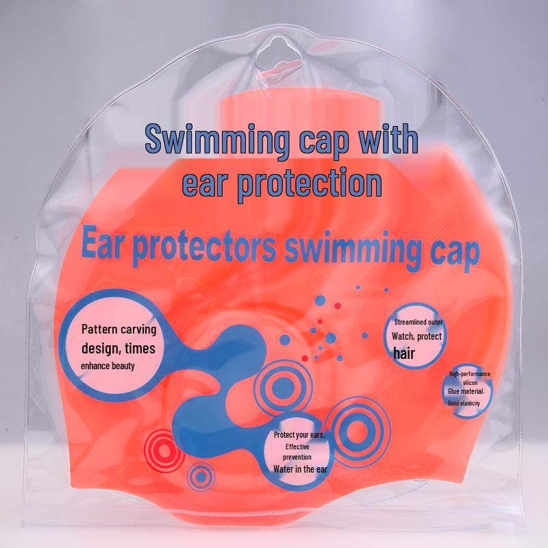SHENYU Extra Large Silicone Swim Cap for Long Hair with Ear Protection, Multi-Color