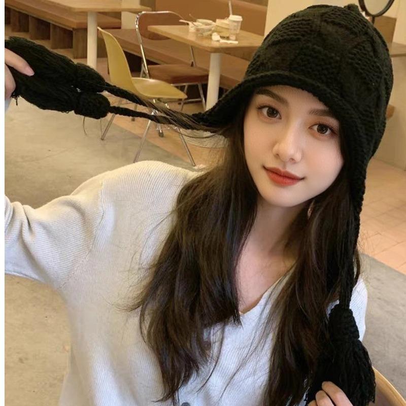Winter New Hat Women's Handmade Fringed Knitted Hat Trendy Wool Hat Fashionable Versatile Headhat