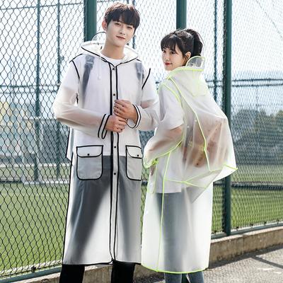Mode femmes Transparent Eva plastique homme imperméable voyage imperméable vêtements de pluie adulte peut contenir sac à dos manteau de pluie