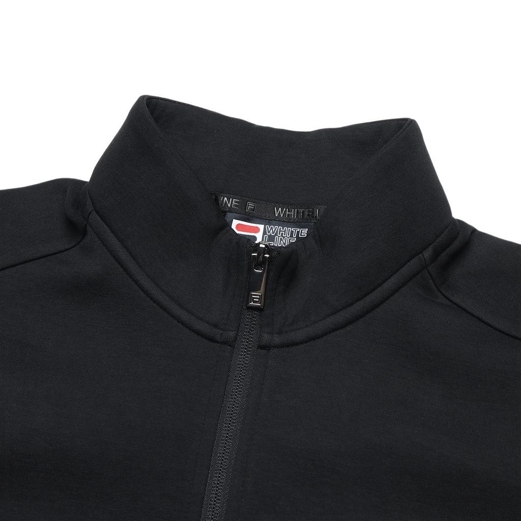 Fila Solid Color Thickened Stand Collar Zipper Jacket Men Jackets Black F51M417505A-BK