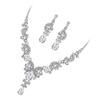 Bridal Crystal Necklace Earrings Set Women Decorative Jewelry for Wedding Anniversary